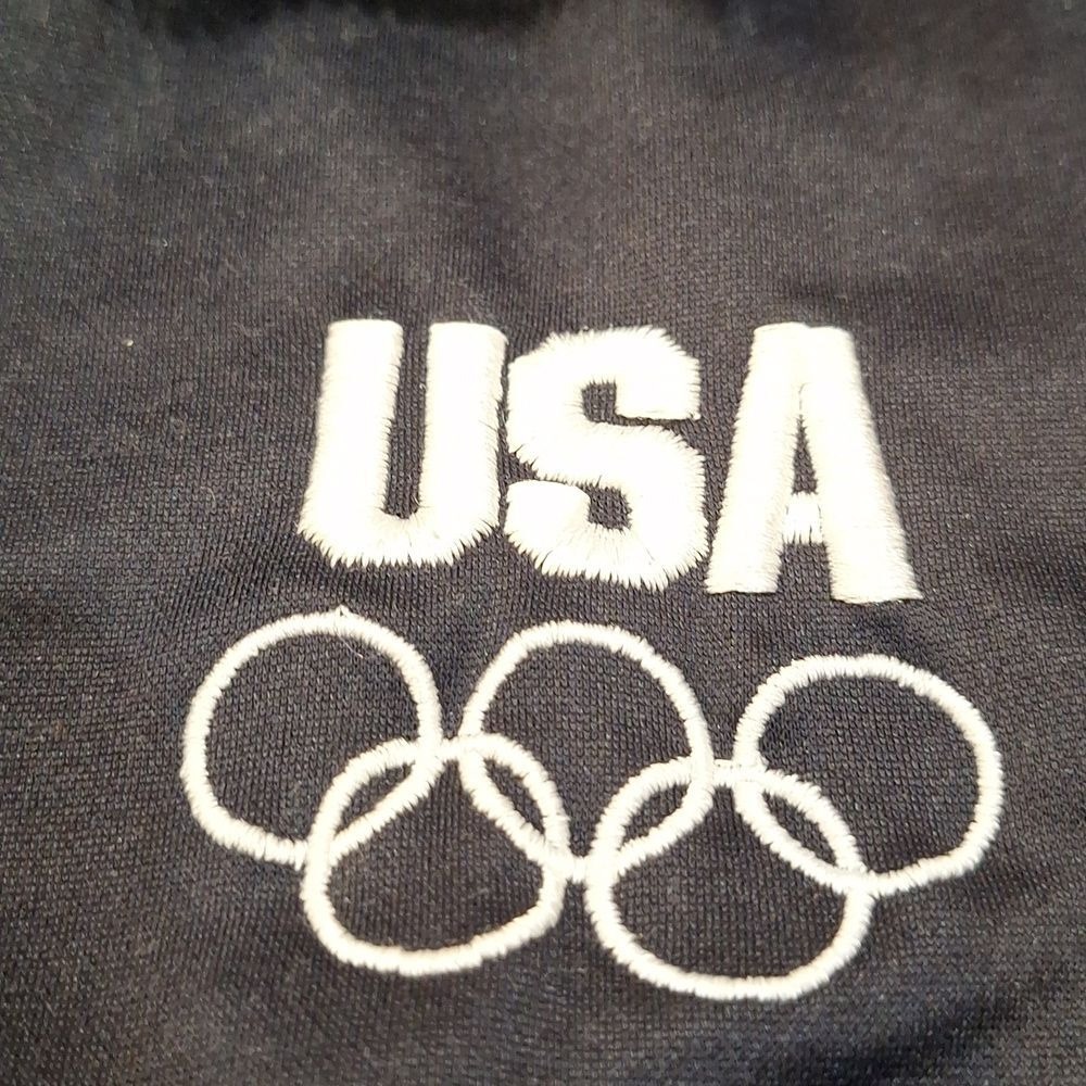 USA Olympic Black Jacket Full Zip‎ Jacket Pockets Mens XL Made in USA